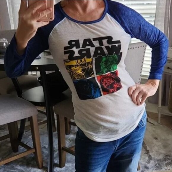 🌕 Star Wars 3/4 length sleeve top - Picture 1 of 6